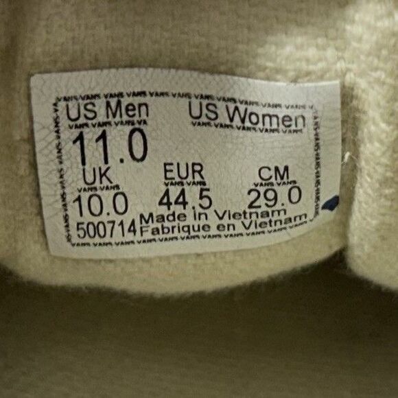 VANS Old Skool Mens Size 11 Yellow Canvas Suede Low-Top Skate Shoes Used - Picture 11 of 11